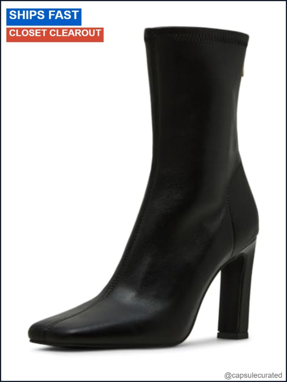 Steve Madden Khelan Women's Mid Calf Bootie with Square Toe and 2-Inch Heel, PU